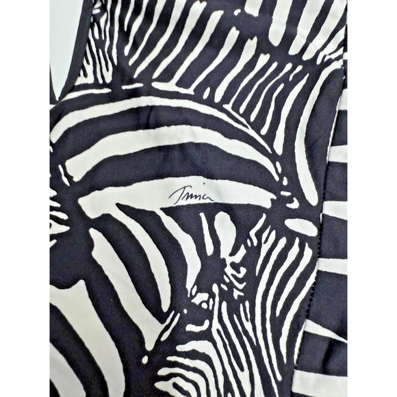 Trina Turk Tanzania Zebra Bandeau One Piece Swimsuit Size 6‎ Black White - Picture 5 of 9